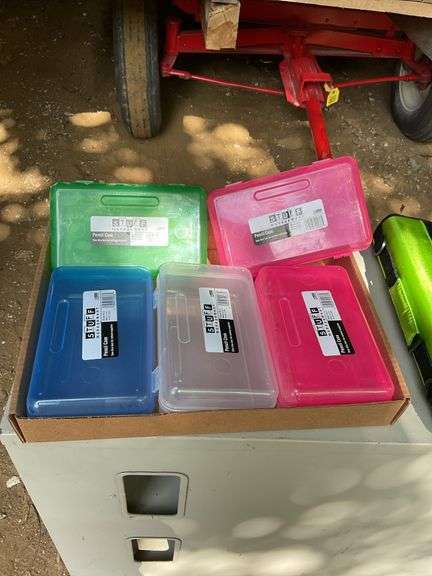 3 ring binder and pencil boxes