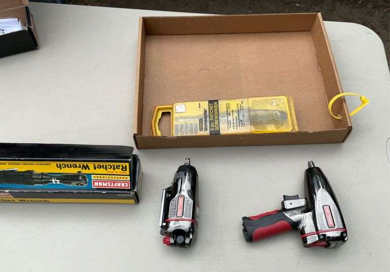 Flat of craftsman 3/8" impact wrench & butterfly impact wrench, ratchet wre