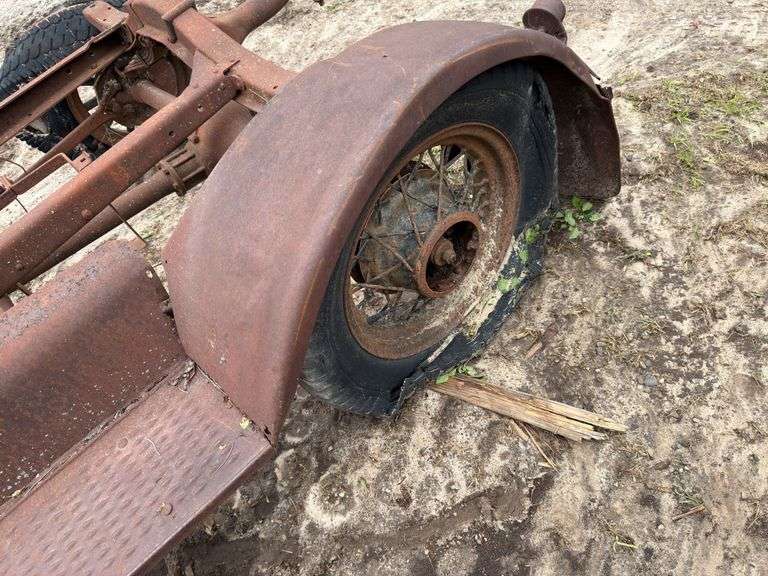 Ford Model T/A Frame with axles, driveline, engine(condition unknown) and t