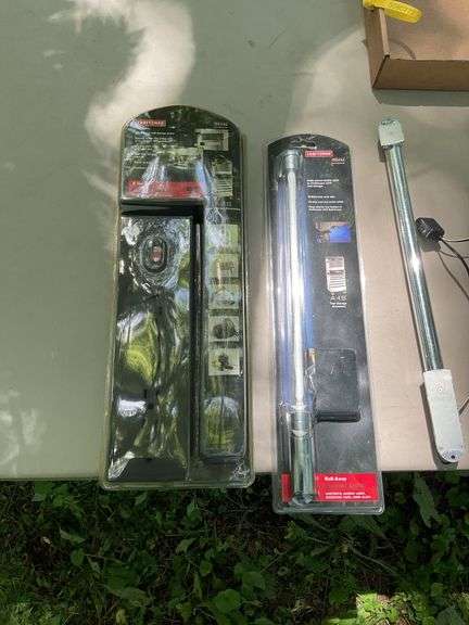 Flat of craftsman power strips & lights & temp sensors, tool box wax