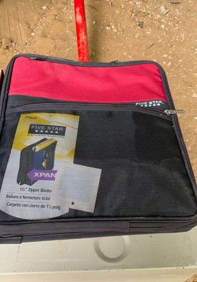 Flat of pencil boxes and three ring binder