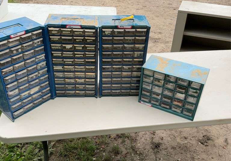 4 parts bins w/contents