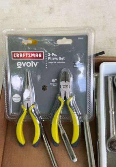 Flat of craftsman ratchets, 1/2, 3/8, 1/4 ... knives, pliers