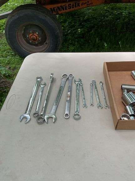 Flat of misc craftsman sockets & wrenches