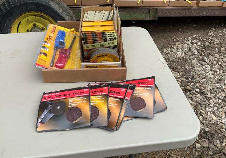 Flat with sanding disks, grill lighters
