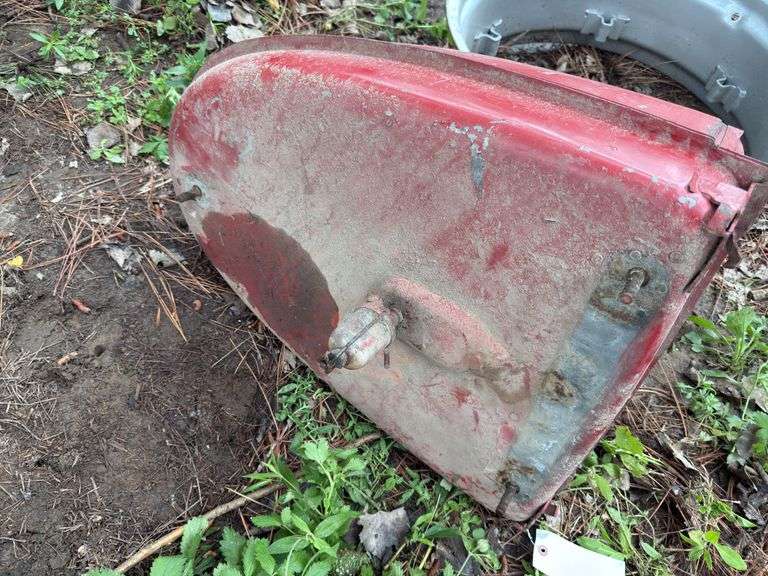 Tractor fuel tank appears to be for Farmall, Tractor belt pulley