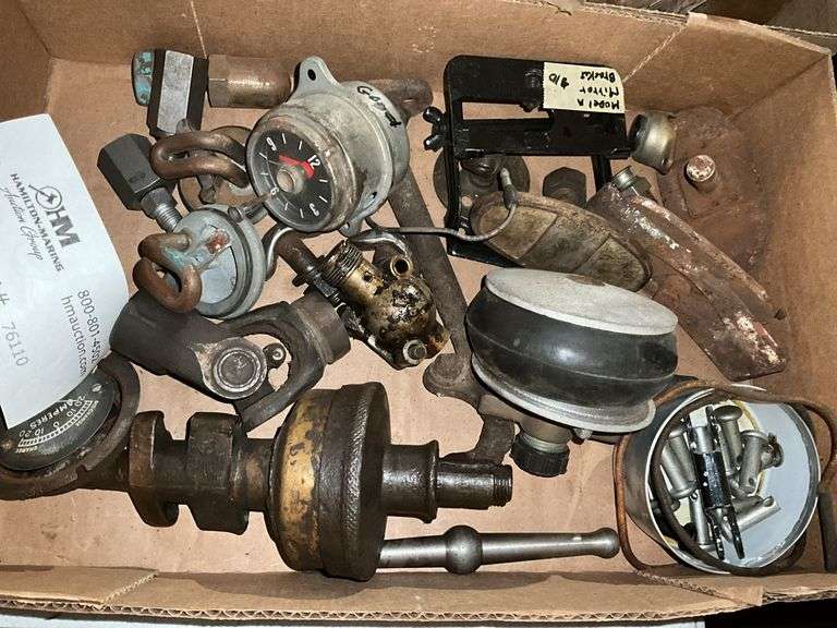 Ford Model T/A Parts - !irror Brackets, Gauge Clock, other parts