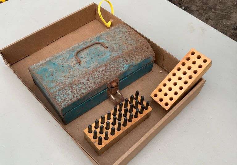 Flat of steel letters, 1/8" ; hole saw bits