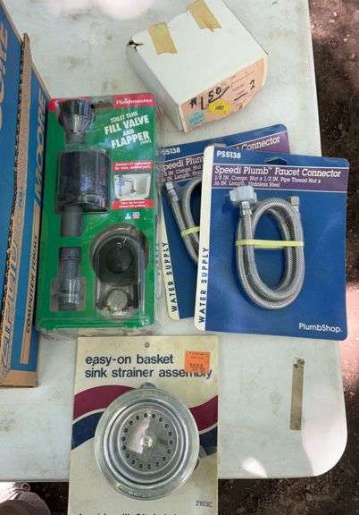 Box of plumbing supplies
