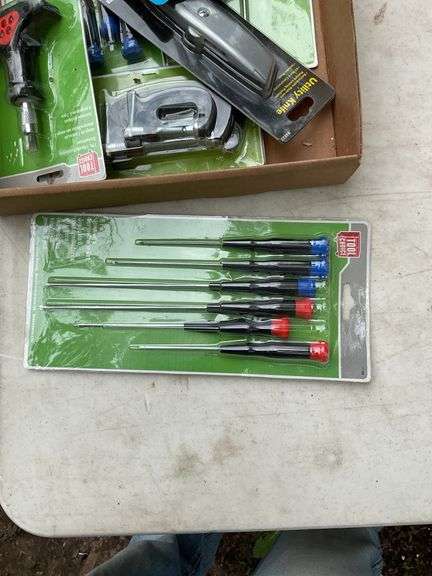 Flat with tool choice, 6pc jewelers screwdriver set; 7pc t-handle ratchetin