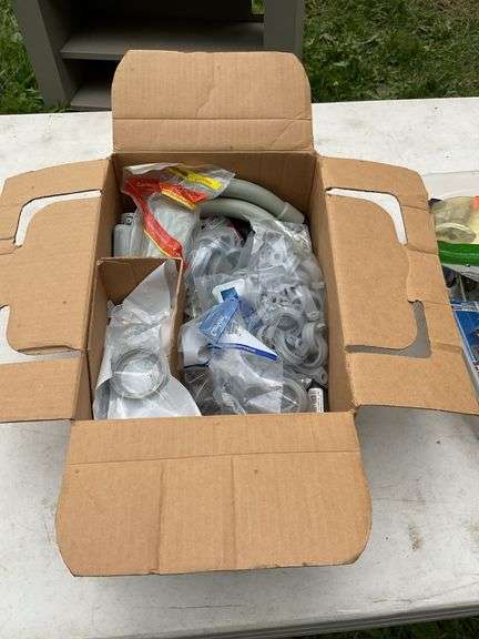 Misc plug in parts, caulk, PVC electrical parts