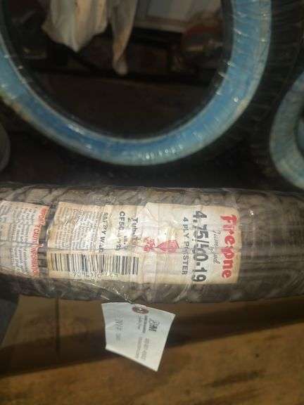 (2) Firestone 4.75/5.00-19 White Wall Tires, New/Unused