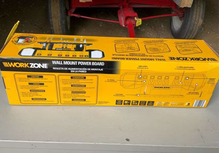 Work zone wall mounted power board