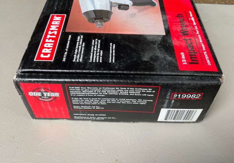 Craftsman 1/2 in air impact wrench