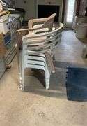(5) stackable plastic chairs