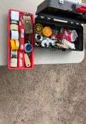 Tool box w/misc plumbing supplies