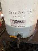 Oil Lubrication Station, (2) 65 Gallon Poly Totes, Stored Inside - barrels 