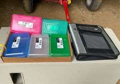 Flat of pencil boxes and three ring binder