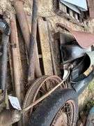 Ford Model T/A Parts - four-cylinder head, transmission, spoke wheels, driv