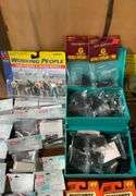 2 boxes of train related accessories
