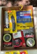 Flat of tape measures & utility knives