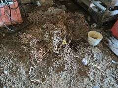 Pile of tractor and truck tire chains