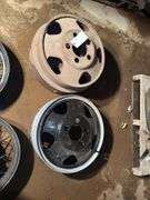 (3) Vintage 5 bolt Heavy Truck Rims(One has been painted)