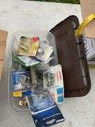 Misc plug in parts, caulk, PVC electrical parts