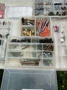 5 storage boxes w/contents