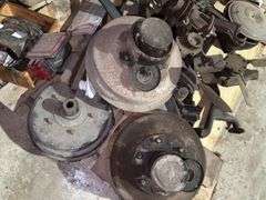 Pallet Of Model T/A Parts, Fans, Hubs, Leaf Spring, Mirrors, Other Small Pa