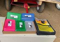 Flat of pencil boxes and three ring binder