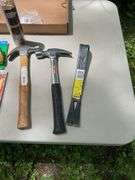 Flat of Tape measure, pencils, rapid edge, utility knife
