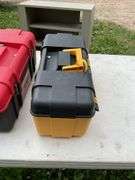 3 plastic tool boxes