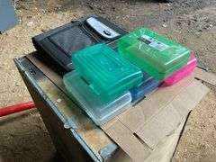 Flat of pencil boxes and three ring binder