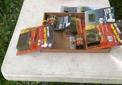 Flat of back up alarms, misc electrical