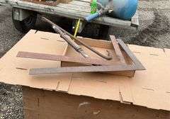 Flat w/ nail puller, 2 carpenter squares & a bar