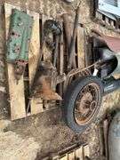 Ford Model T/A Parts - four-cylinder head, transmission, spoke wheels, driv