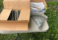2 boxes of shelving brackets & hooks