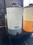 Oil Lubrication Station, (2) 65 Gallon Poly Totes, Stored Inside - barrels 