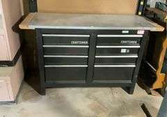 Craftsman workbench w/ power strips and lights 8 drawer 54 wide top