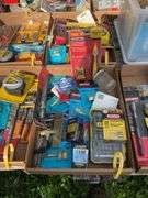 flat w voltage tester, craftsman bit set, magnetic pick up tool, misc conne