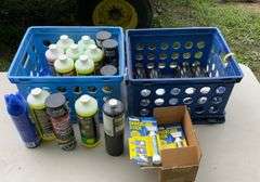 2 totes of soap, butane torch tanks