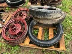 Assorted 5 Bolt Spoked Wheels, 19” Tires
