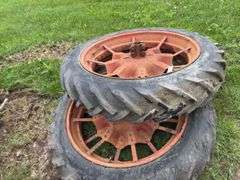 Goodyear 10 x 38 tractor tires spoked rims