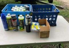 2 totes of soap, butane torch tanks