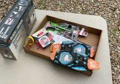 Flat w/ black & decker dust buster accessory kit; ice & snow spikes, tape m