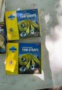 Box of tow straps & misc