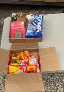 Flat with spark plug wire set, radiator caps, brake pad kit, glow switches