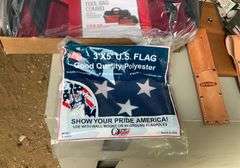 American flag, knife holder, carpenters belt, tool bag, and plier holder