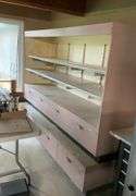 99 in long shelving unit w/ drawers